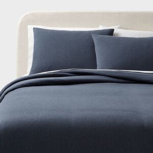 Threshold - Full/Queen Jersey Duvet and Sham Set Dark Navy Blu Navy Blue